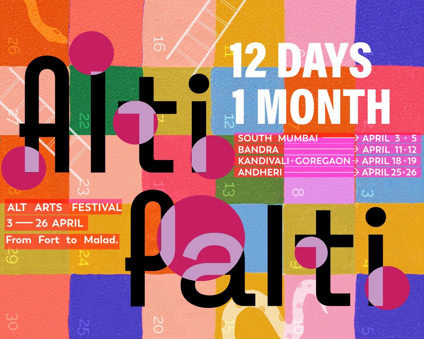 AltiPalti festival poster for the Alt Shows Mumbai arts festival